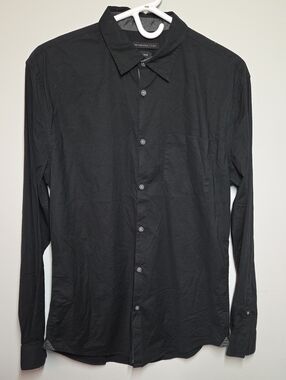 John Varvatos Men's Small Black Button-Up Shirt Classic Long Sleeve